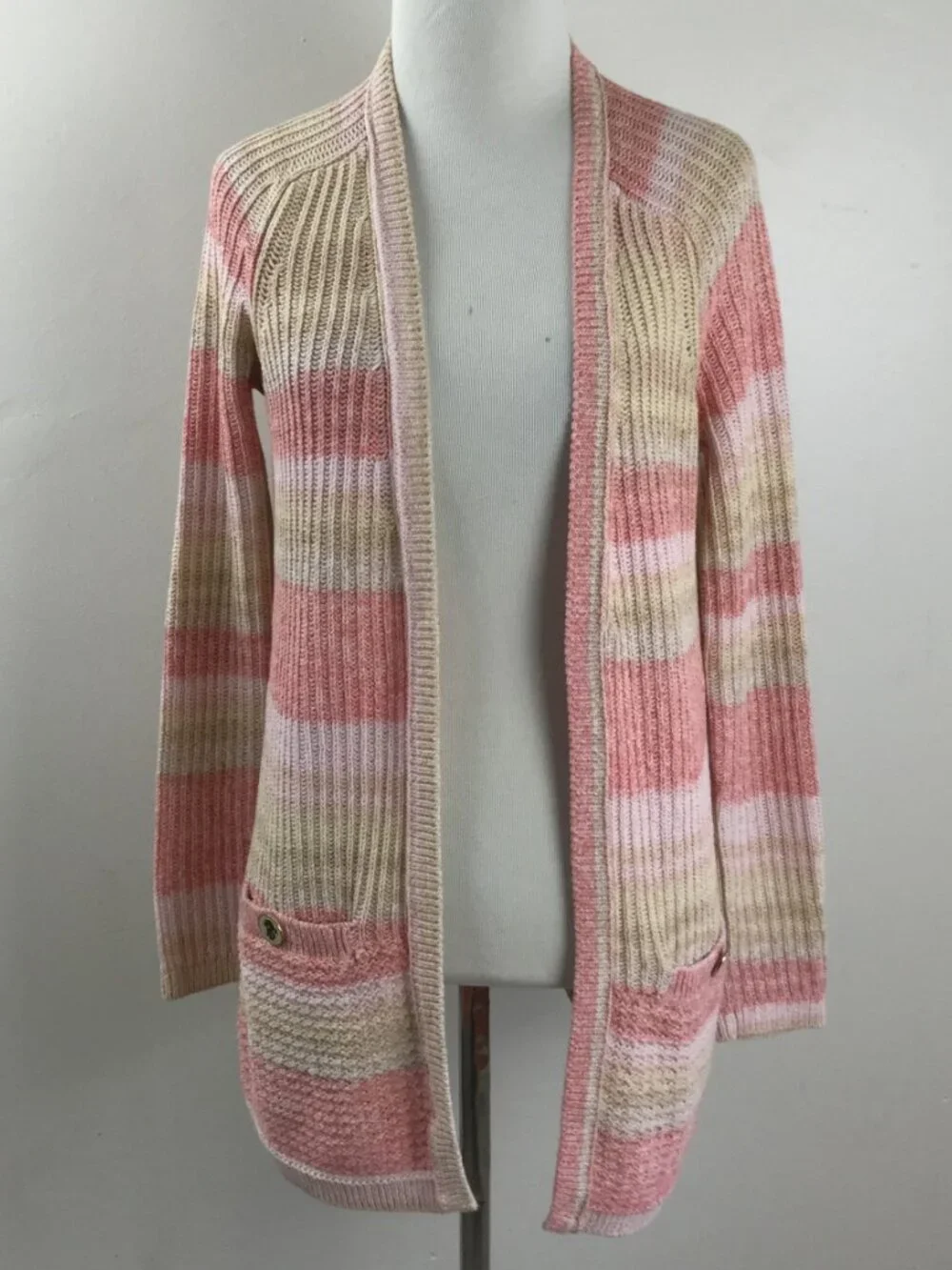 Tory Burch Erin Striped Open Front Cardigan s